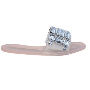 Lauren Lorraine Jade Nude Flat Jewel Slide Sandal Size 9.5